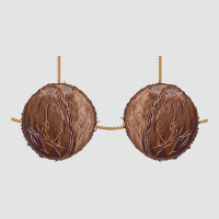 Coconut Bra Easy Adult Halloween Tiki Party Costume T Shirt Premium Sweatshirt | Teevron