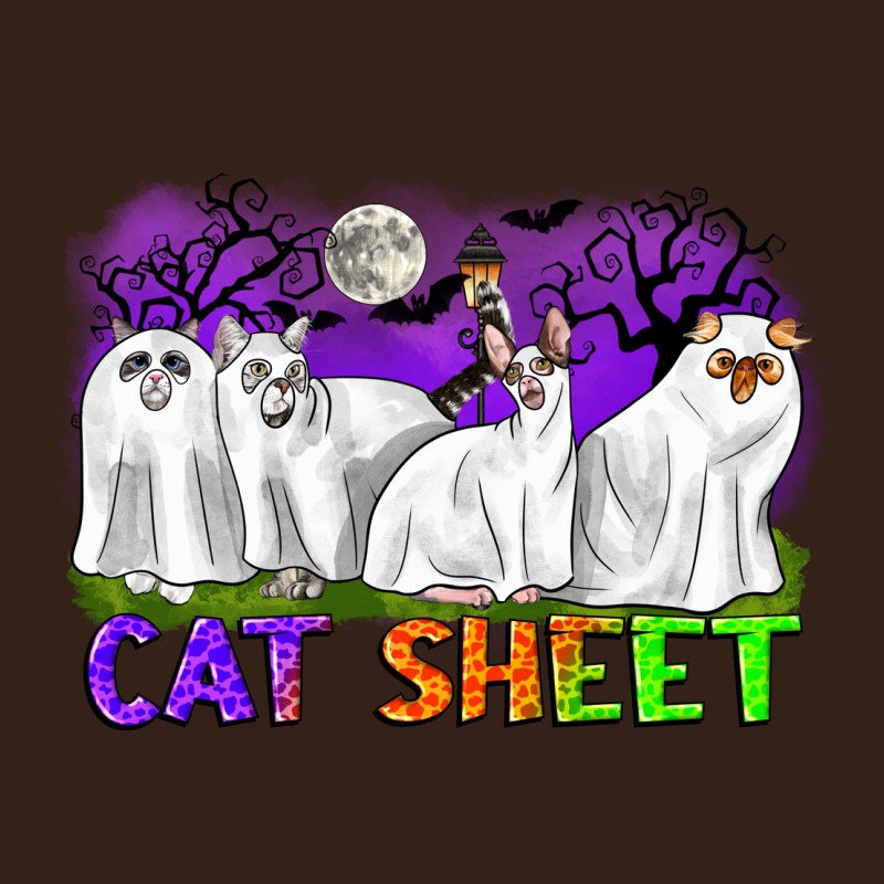 Cat Sheet Ghost Cats Halloween Heavy Core Tee by CowGirlArtShop | Teevron