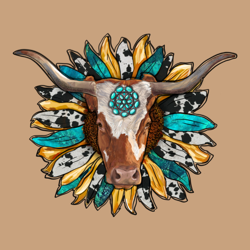 Texas Longhorn Sunflower Background Vintage Tee by RanaPortraitStore | Teevron