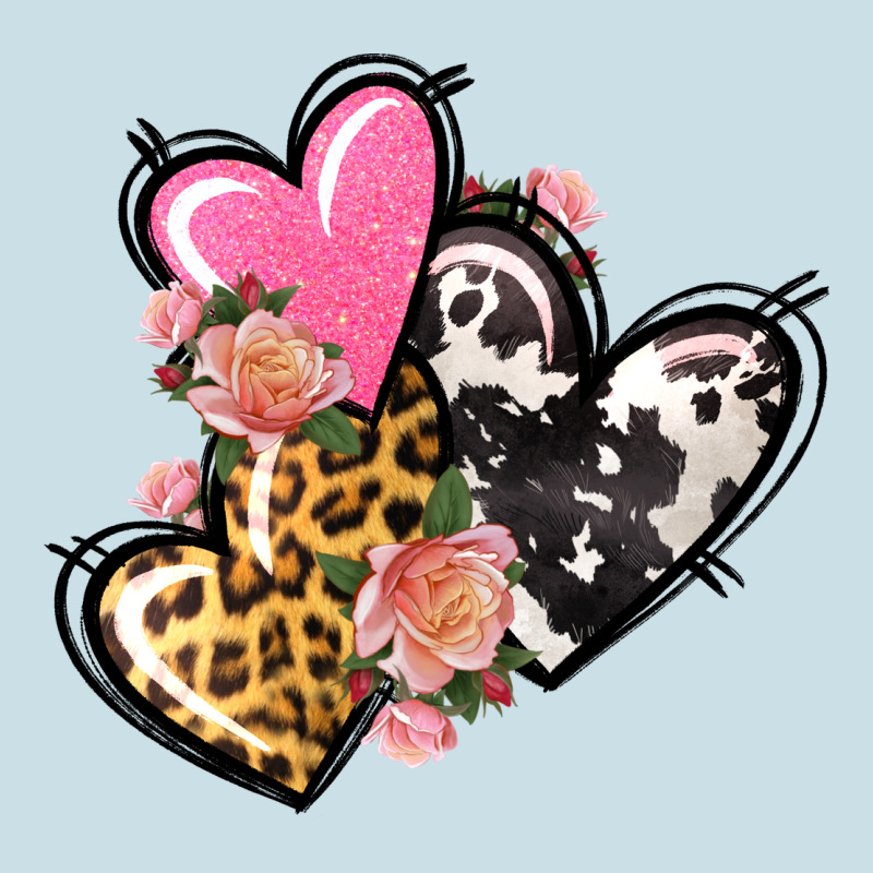 Pink Glitter Leopard Cowhide Hearts Valentine's Ladies Tee by FaDigitalArtStudio | Teevron