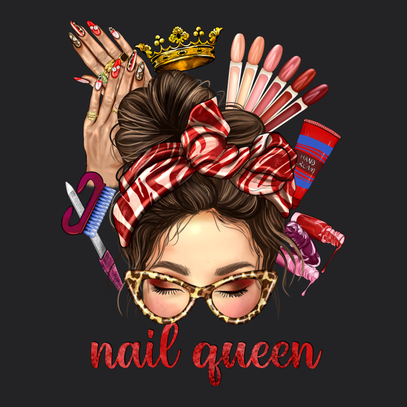 Nail Queen Messy Bun With Crown Bbs Vintage Tee by BundleAndBundleShop | Teevron