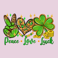 St. Patrick's Day Peace Love Luck Ladies Tee | Teevron