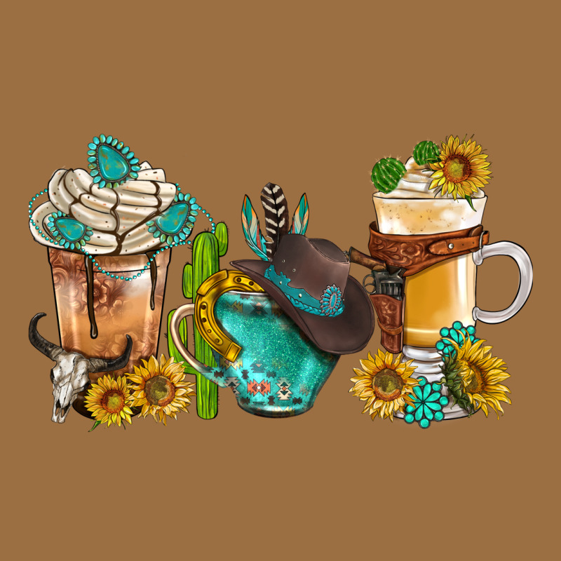 Western Coffee Cups With Sunflower And Gemstone Bbs Vintage Tee by BundleAndBundleShop | Teevron
