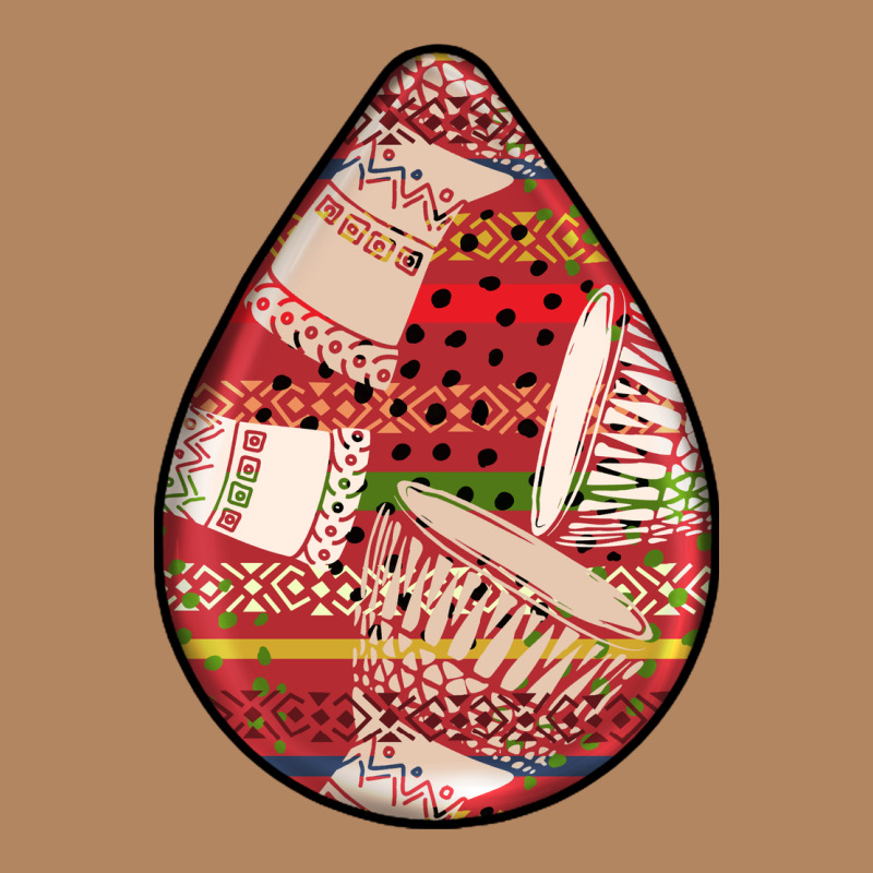 African Fabric Pattern Teardrop Earrings 3 Long Sleeve Tee by BundleAndBundleShop | Teevron