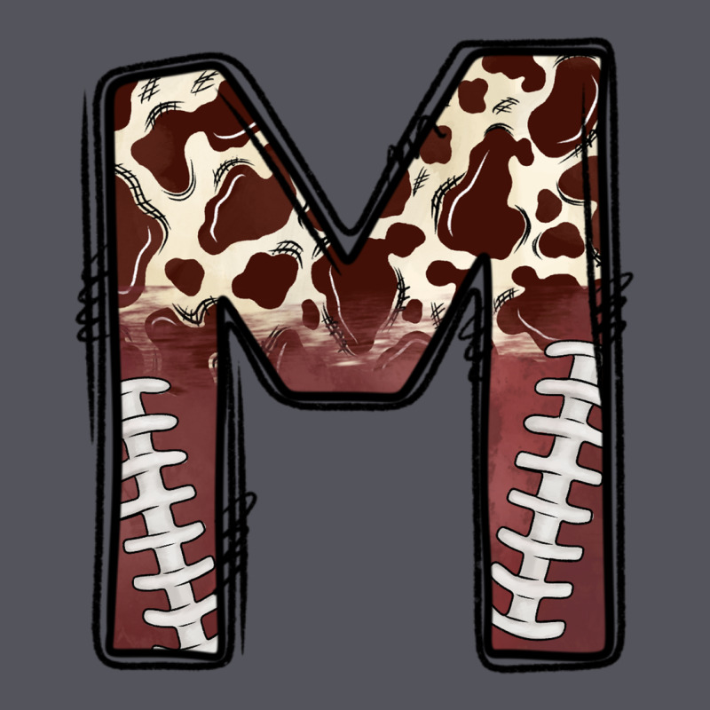 Name Footballcow Print Letter M Vintage Hoodie by CowhideDigitalArt | Teevron