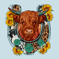 Western Leopard Cowhide Cow Horseshoe Ladies Tee | Teevron