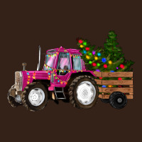 Pink Christmas Farm Tractor Heavy Core Tee | Teevron