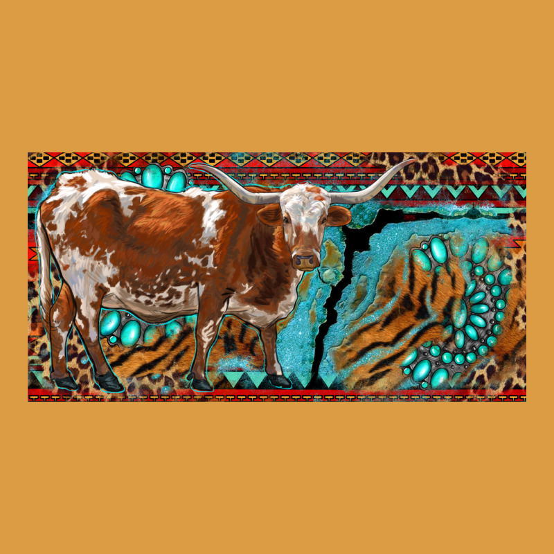 Texas Longhorn With Aztec Tiger And  Leopard Urban Heavy Tee by RanaPortraitStore | Teevron
