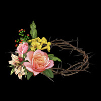 Crown Of Thorns Floral Easter Premium Tee | Teevron