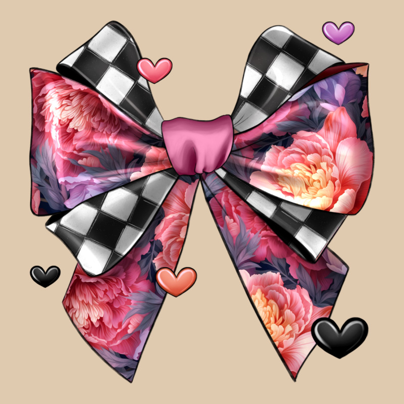 Coquette Bow Floral Checkered Pattern Heavyweight Sweatshirt by JahusDesignShop | Teevron