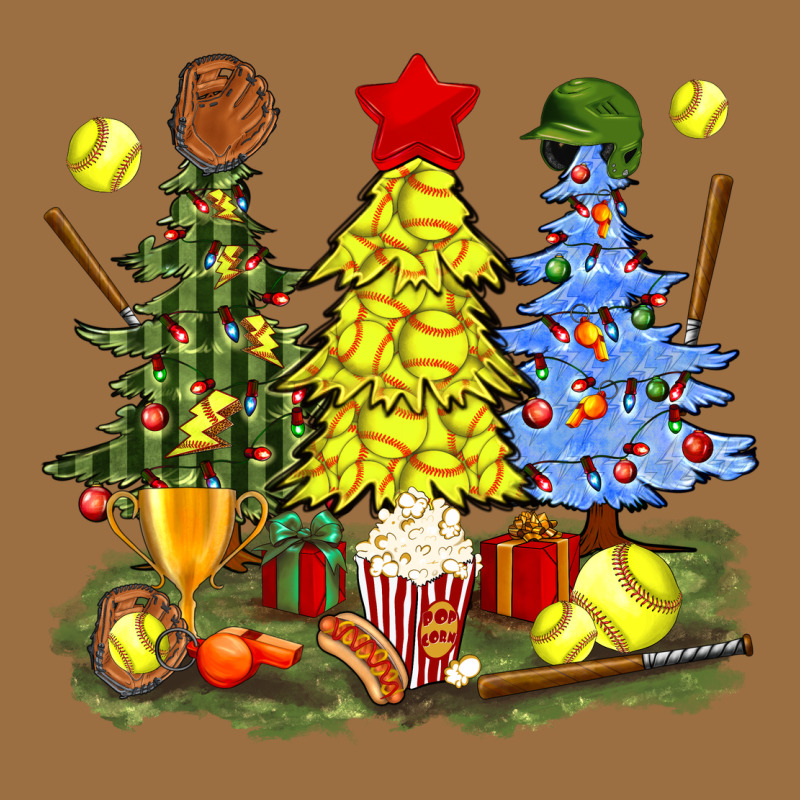 Christmas With Softball Trees Bbs Vintage Tee by BundleAndBundleShop | Teevron