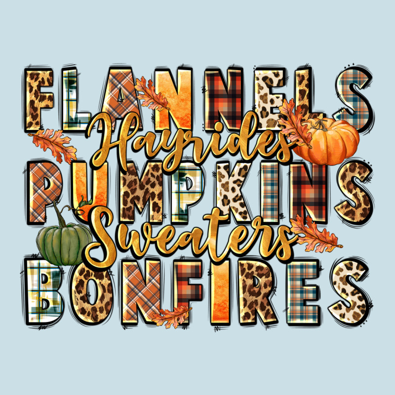 Flannels Hayrides Pumpkins  Bonfires Ladies Tee by FaDigitalArtStudio | Teevron