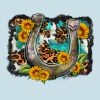 Western Leopard Cowhide Turquoise Background Horse Ladies Tee | Teevron