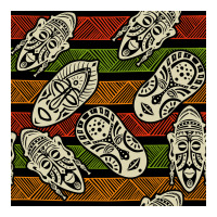 african mask seamless pattern | Teevron