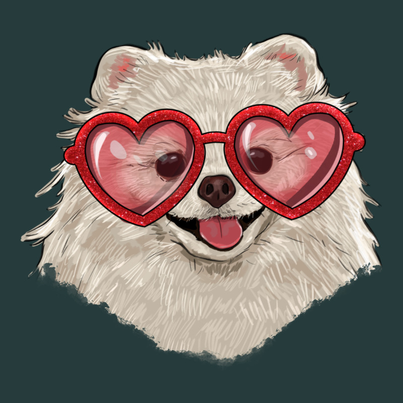 White Pomeranian With Love Glasses Premium Hoodie by RanaPortraitStore | Teevron