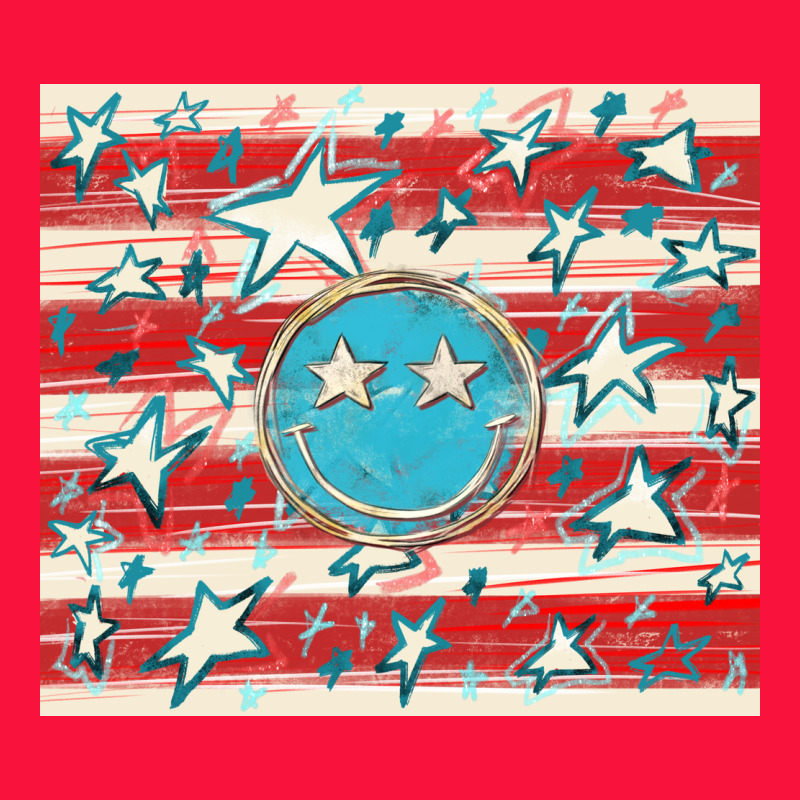 America Flag Smiley  Tumbler Classic Tee by HowdyJamesFarm | Teevron