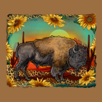 Western Bison With Sunset Background Vintage Tee | Teevron
