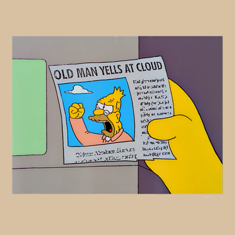 The Simpsons Old Man Yells At Cloud Newspaper V1 Heavyweight Hoodie by PixelWave | Teevron