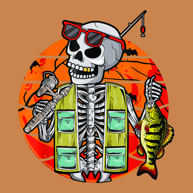 Skeleton Fishing Lover Moon Halloween Costume Fish Heavyweight Hoodie by Craftify | Teevron