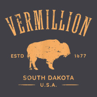 Vermillion South Dakota Bison Distressed Design T Shirt Heavyweight Hoodie | Teevron