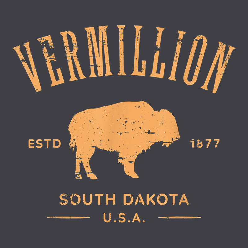 Vermillion South Dakota Bison Distressed Design T Shirt Heavyweight Hoodie by StudioElite | Teevron