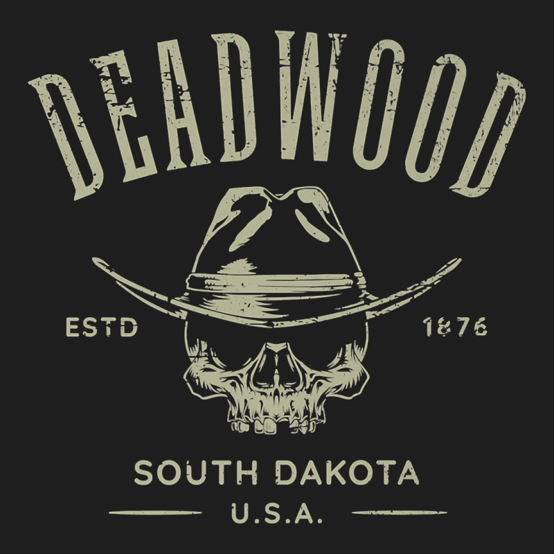Deadwood South Dakota Usa Distressed Skull Design Souvenir Premium T S Heavyweight Hoodie by StudioElite | Teevron