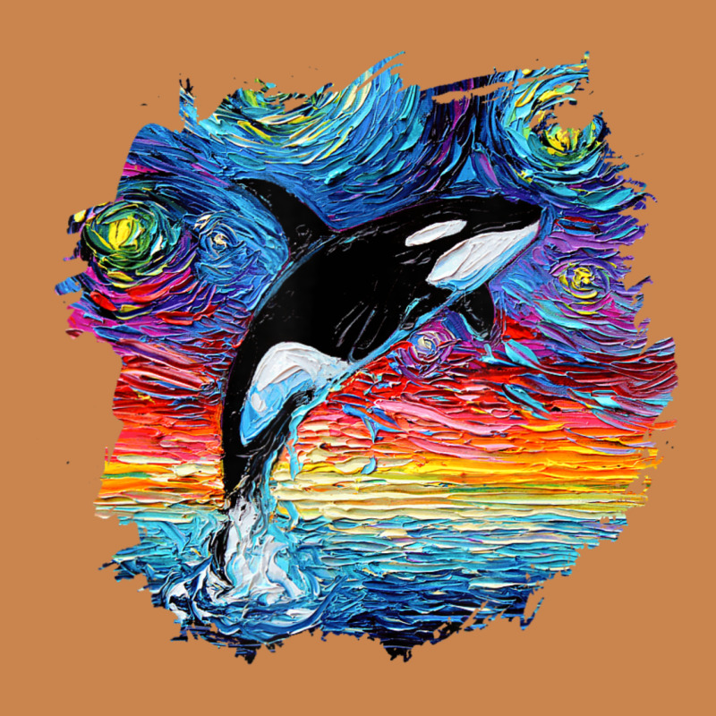 Orca Killer Whale Starry Night Impressionist Dog Art By Aja Heavyweight Hoodie by PixelFlow | Teevron