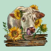 Charolais Cow With Sunflowers Premium Hoodie | Teevron