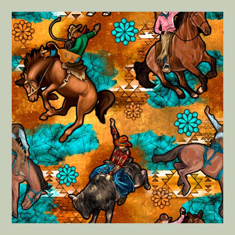 Cowboy Rodeo Seamless Pattern Long Sleeve Tee by BundleAndBundleShop | Teevron