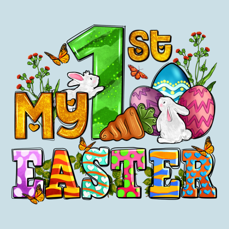Easter Day My First Easter With Eggs And Rabbits Ladies Tee by OliviaCreatesArt | Teevron