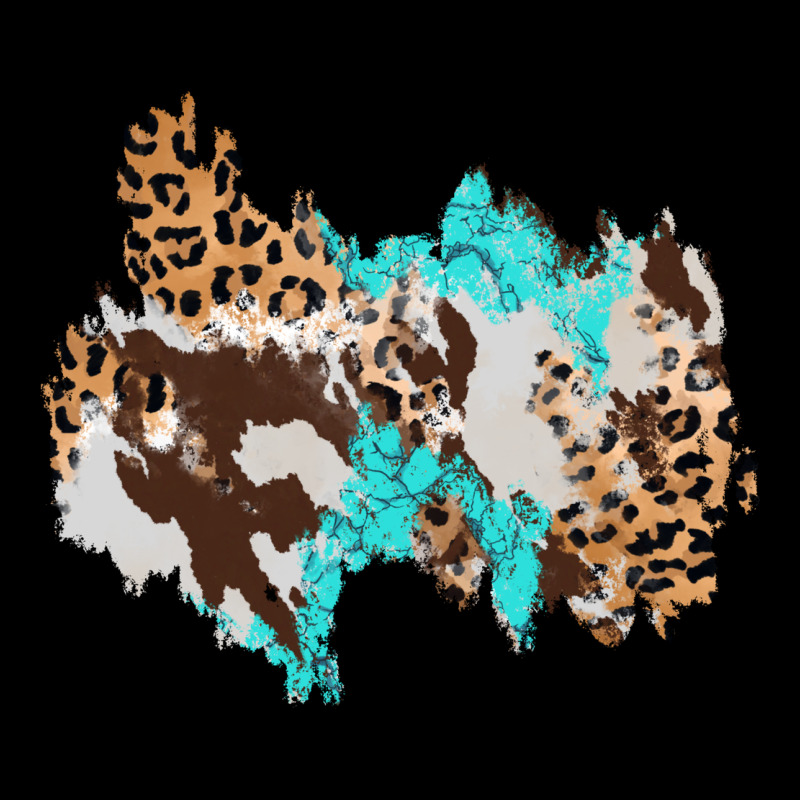 Cowhide Leopard Turquoise Patch Zipper Hoodie by AdoDesignShop | Teevron