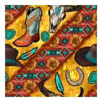 western cowboy bull skull seamless pattern | Teevron