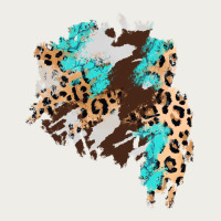 Cowhide Leopard Turquoise Patch Zipper Hoodie | Teevron