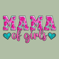 Mama Of Girls Floral Pattern Turquoise Heart Urban Heavy Tee | Teevron