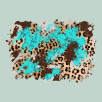 Cowhide Leopard Turquoise Background Zipper Hoodie | Teevron