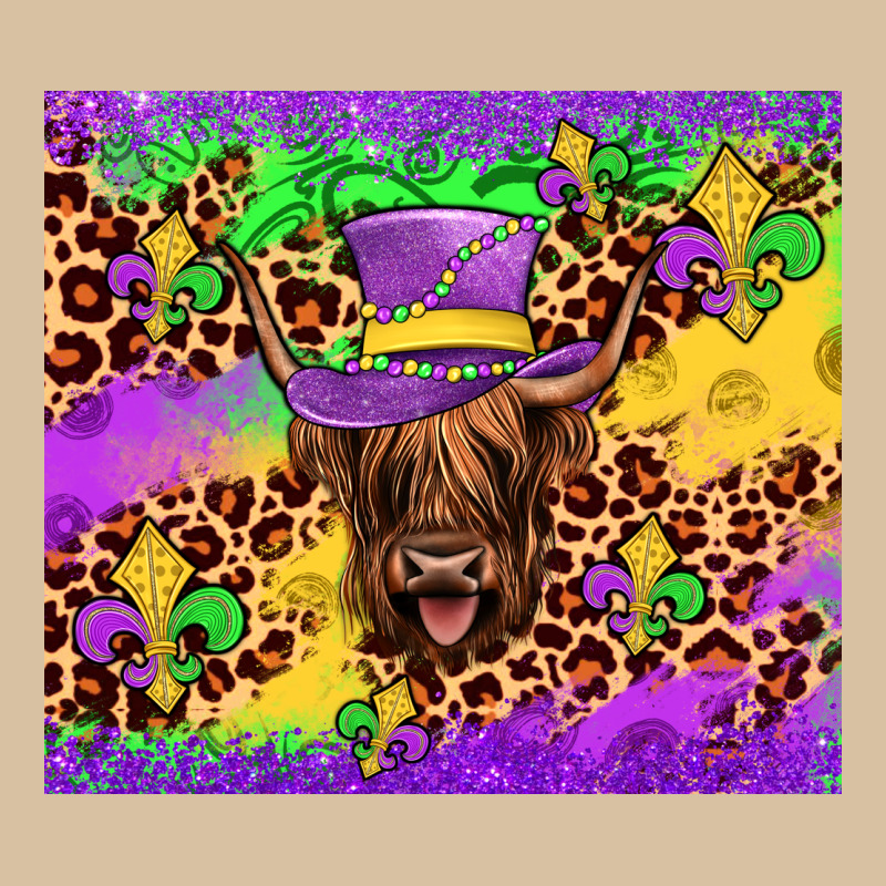 Highland Cow Mardi Gras Tumbler Heavyweight Hoodie by JahusDesignShop | Teevron