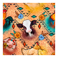western farm animals seamless pattern | Teevron