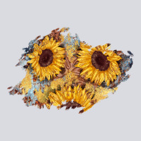 Sunflower Glitter Leather Patch Zipper Hoodie | Teevron