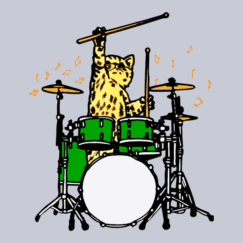 Drummer Cat Music Lover Musician Playing The Drums Heavyweight Hoodie by artisFamous | Teevron