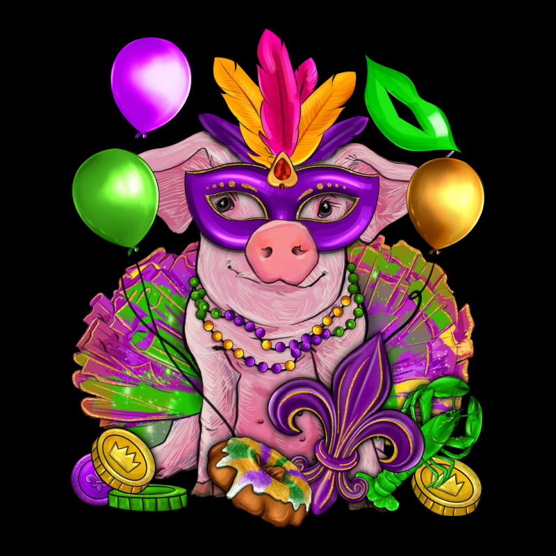 Mardi Gras Pig Premium Tee by HowdyJamesFarm | Teevron