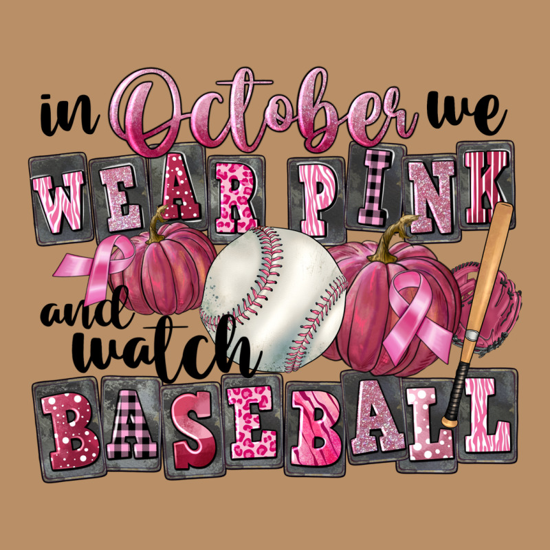 In October We Wear Pink And Watch  Baseball Vintage Hoodie by FaDigitalArtStudio | Teevron
