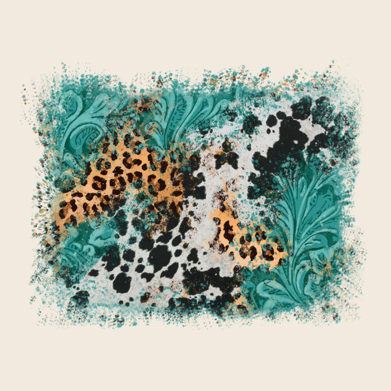 Cowhide Turquoise Leather Background Zipper Hoodie by AdoDesignShop | Teevron