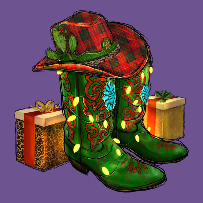 Cowboy Hat With Boots Christmas Vintage Tee by RanaPortraitStore | Teevron