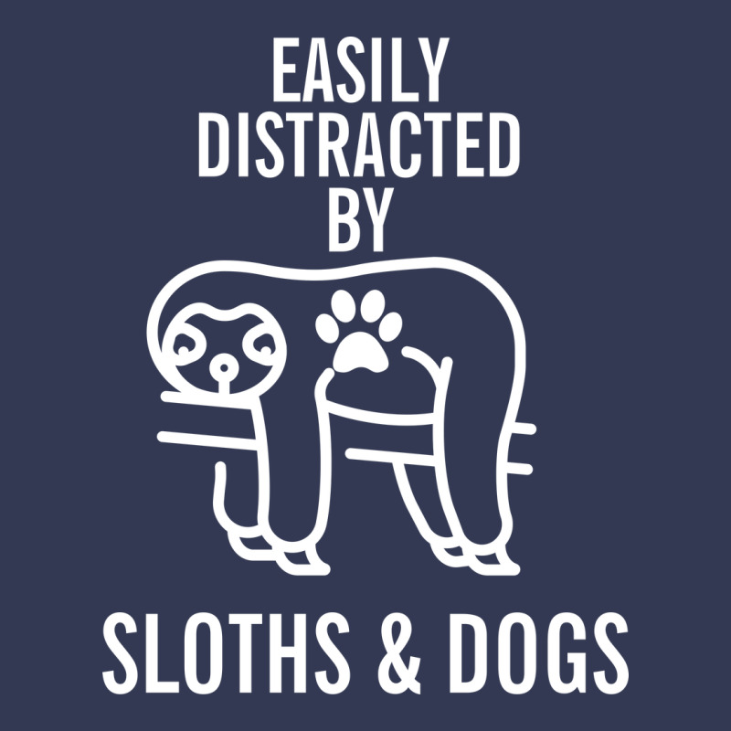 Easily Distracted By Sloths And Dogs Funny Sloth Quote Paw Print Heavyweight Hoodie by artisFamous | Teevron
