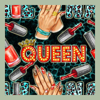 Nail Queen Hand And Polish With Lights And Leopard Seamless Pattern Bb Urban Heavy Tee | Teevron