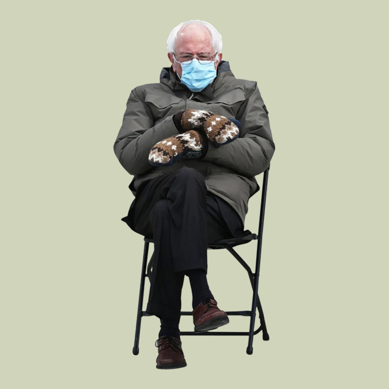 Bernie Sitting In The Cold With Mittens Meme Heavyweight Hoodie by artisFamous | Teevron