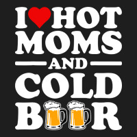 I Love Heart Hot Moms Cold Beer Funny Adult Drinking Joke Heavyweight Hoodie | Teevron