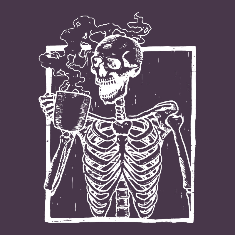 Distressed Skeleton Vintage Smiling Skull Drinking Coffee Heavyweight Hoodie by artisFamous | Teevron