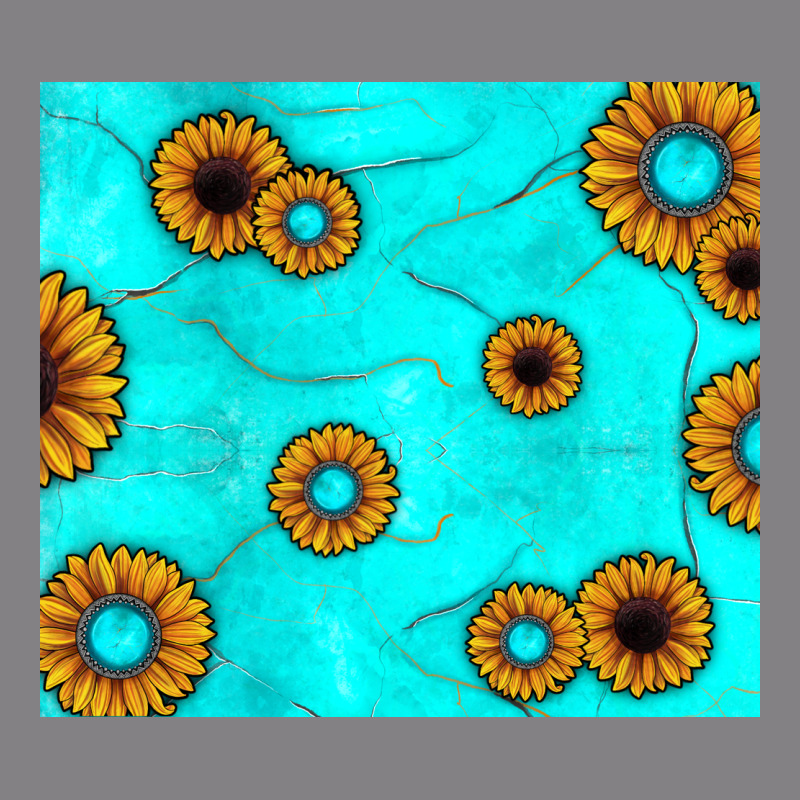 Turquoise Gemstone Sunflower Heavyweight Hoodie by JahusDesignShop | Teevron