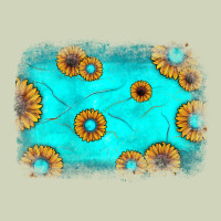 Turquoise Gemstone Sunflower Background Heavyweight Hoodie | Teevron